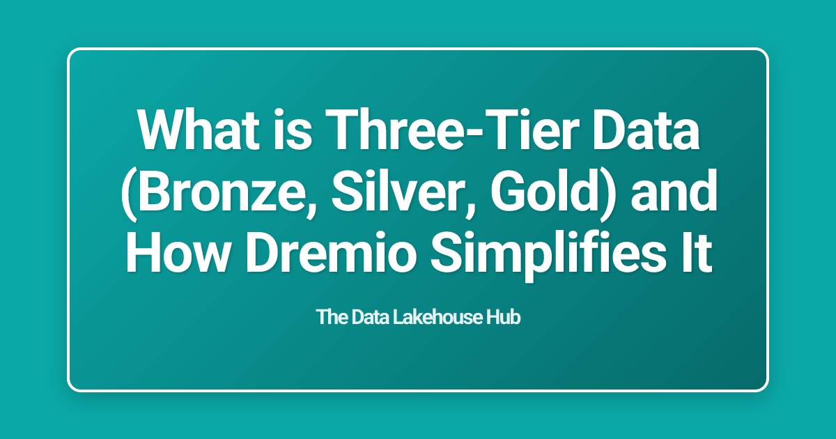 What is Three-Tier Data (Bronze, Silver, Gold) and How Dremio Simplifies It